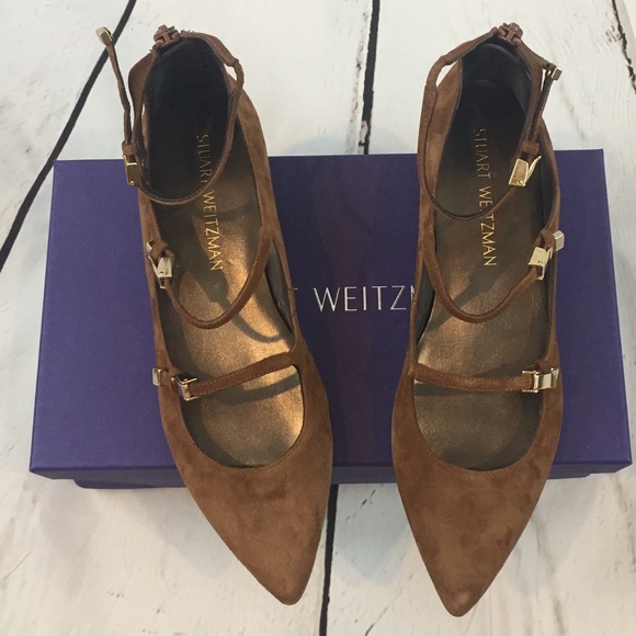 Stuart Weitzman Shoes - STUART WEITZMAN Flippy Flats Brown Suede 7.5 NEW